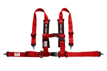 Racing seat belts SLIDE 4p 2" Red Approval E4