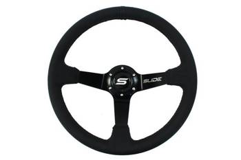Steering wheel SLIDE 350mm offset:90mm Leather Black