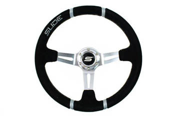 Steering wheel SLIDE 350mm offset:90mm Suede Silver