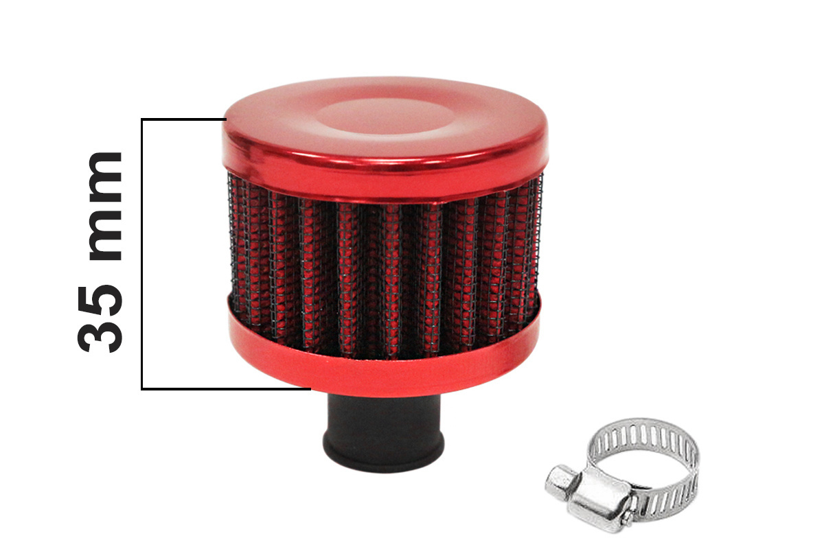 Crankcase Breather Filter 12mm Red SLIDE