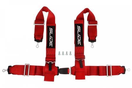 Racing seat belts Slide 4p 3" Red