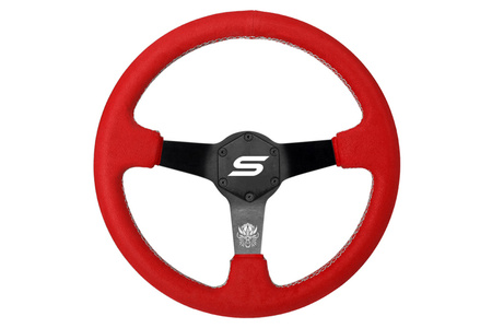 Steering wheel SLIDE 350mm offset:90mm Suede Red