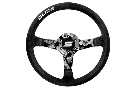 Steering wheel SLIDE 350mm offset:90mm Wood Hydrographics