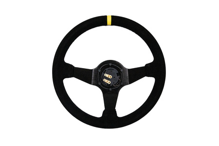 Steering wheel SLIDE 350mm offset:90mm Suede Yellow Strip