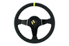 Steering wheel SLIDE 350mm offset:90mm Leather Yellow Strip