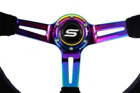 Steering wheel SLIDE 350mm offset:90mm Suede NeoChrome