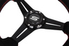 Steering wheel SLIDE 330mm offset:45mm Suede Red
