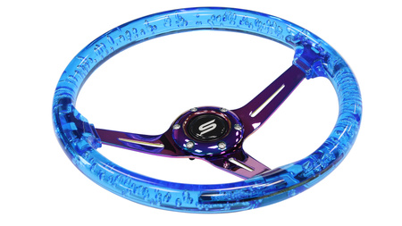 Steering wheel SLIDE 350mm offset:70mm NeoChrome Acrylic Blue