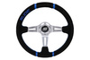 Kierownica SLIDE 350mm offset:90mm Zamsz Blue