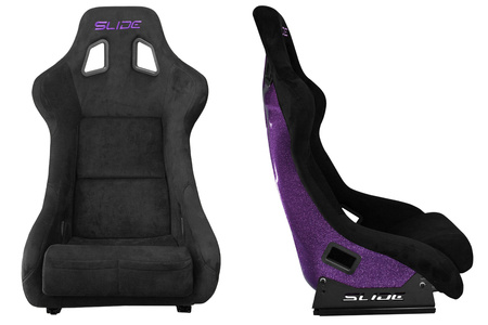 Fotel sportowy SLIDE KS2 Premium Black Welur Purple Glitter