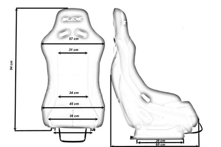 Racing seat SLIDE R1 material Black L