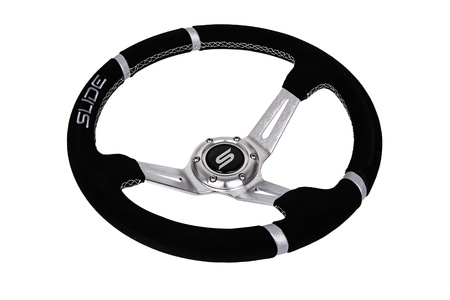 Steering wheel SLIDE 350mm offset:90mm Suede Silver