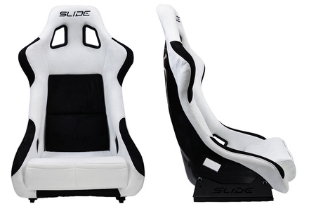 Racing seat SLIDE KS2 Premium White & Black Welur Carbon