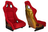 Racing seat SLIDE KS2 Premium Red Welur & Gradient Glitter
