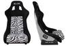 Racing seat SLIDE KS2 Premium Black & Zebra Suede Silver Glitter