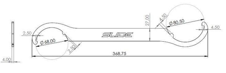 Slide coilovers adjustment key with tooth 37cm