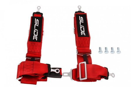 Racing seat belts Slide 4p 3" Red