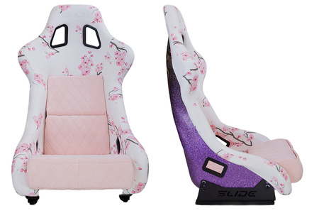 Racing seat SLIDE KS2 Premium Light Pink & Grafic Welur Gradient Glitter