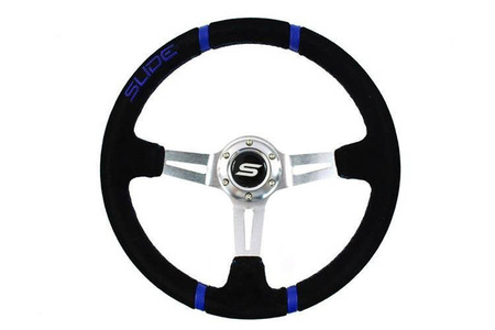 Steering wheel SLIDE 350mm offset:90mm Leather Blue