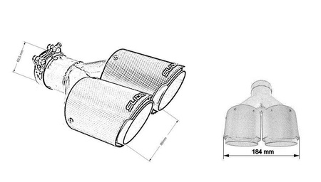 Double Exhaust Pipe 89mm enter 63,5mm SLIDE