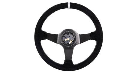 Steering wheel SLIDE 350mm offset:90mm Suede Silver Strip