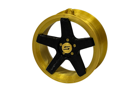 Pendant Slide Rim 06 Gold-Black 70mm Christmas Bauble Keyring