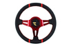 Steering wheel SLIDE 350mm offset:90mm Leather Red