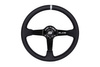 Steering wheel SLIDE 350mm offset:90mm Leather Silver Strip