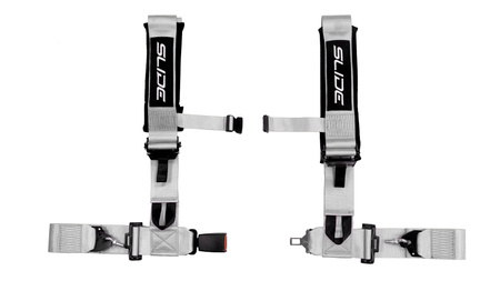 Racing seat belts Slide V2 SILVER 4P 3" E4