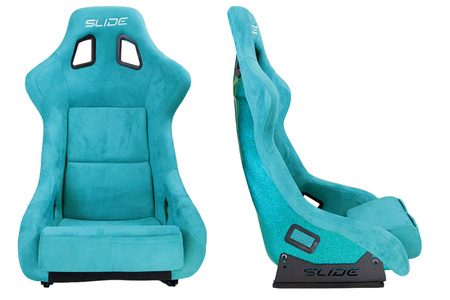 Racing seat SLIDE KS2 Premium Sea-Blue Welur & Sea-Blue Glitter
