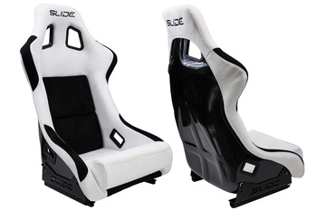 Racing seat SLIDE KS2 Premium White & Black Welur Carbon