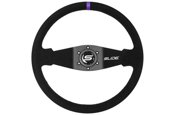 Steering wheel SLIDE 350mm offset:90mm Suede Purple Strip