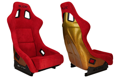 Racing seat SLIDE KS2 Premium Red Welur & Gradient Glitter