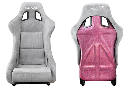 Racing seat SLIDE KS2 Premium Light Beige Suede Light Pink Glitter