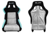 Racing seat SLIDE KS2 Premium Black & Mint & Quilted Grey Suede Silver Glitter