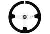 Kierownica SLIDE 350mm offset:90mm Zamsz White