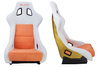 Racing seat SLIDE KS2 Premium White Orange Welur & Orange Glitter