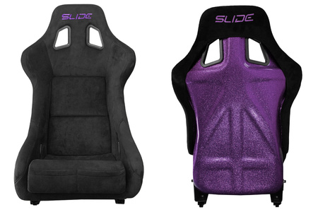 Fotel sportowy SLIDE KS2 Premium Black Welur Purple Glitter
