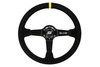 Kierownica SLIDE 350mm offset:90mm Zamsz Yellow Strip