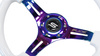 Steering wheel SLIDE 350mm offset:30mm NeoChrome Suede Silver Strip