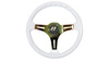 Steering wheel SLIDE 350mm offset:30mm NeoChrome Suede Silver Strip