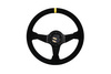 Kierownica SLIDE 350mm offset:90mm Zamsz Yellow Strip