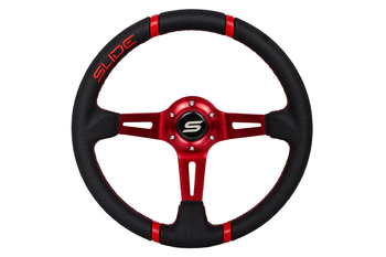 Steering wheel SLIDE 350mm offset:90mm Leather Red