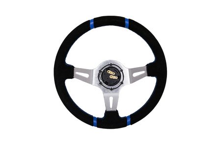 Steering wheel SLIDE 350mm offset:90mm Suede Blue