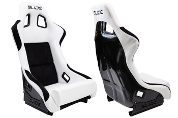 Fotel sportowy SLIDE KS2 Premium White & Black Welur Carbon Glitter