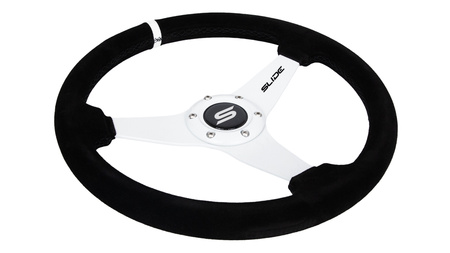 Steering wheel SLIDE 350mm offset:20mm Suede White