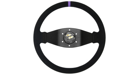 Kierownica SLIDE 350mm offset:90mm Zamsz Purple Strip