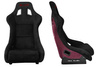 Racing seat SLIDE KS2 Premium Black Suede Red Glitter
