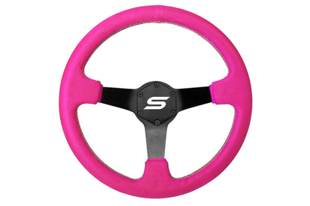 Steering wheel SLIDE 350mm offset:90mm Suede Pink