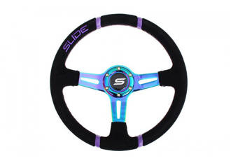 Steering wheel SLIDE 350mm offset:45mm Suede NeoChrome